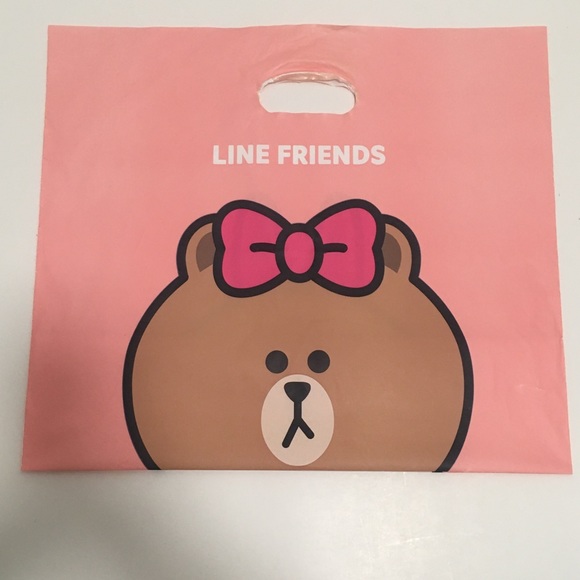 [BTS OFFICIAL] BTS 21 x LINE FRIENDS Brown Cony Plastic Carrier Bag - Picture 1 of 3